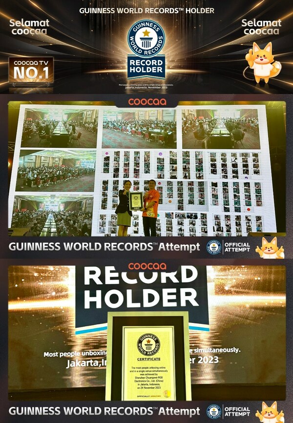 Indonesia’s NO.1 coocaa TV Sets Guinness World Records for “Most People Unboxing Online And in A Single Venue Simultaneously.”